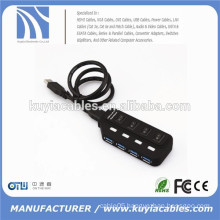 Super high speed USB 3.0 4ports Hub Splitter 4 Ports with Switch for pc laptop